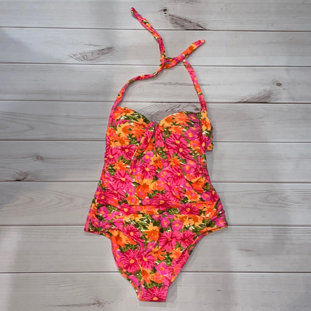 Mumu Mermaid one piece with a tie back halter swim suit size medium